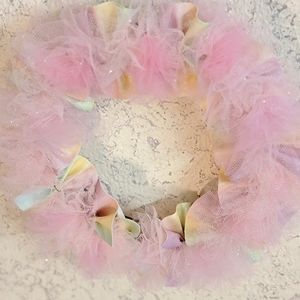 Personalized Pink and Rainbow Wreath